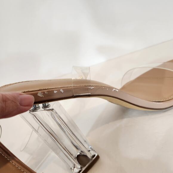 FASHION NOVA The Glass Slipper Clear Lucite Prom Party Wedding Womens 10 FLAWED - Picture 8 of 12